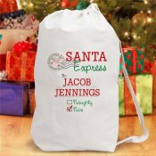 Personalized Santa Express Stamp Gift Sack
