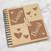 Engraved Couple's Wood Photo Album