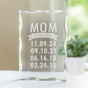 Engraved Mom Established Scalloped Edge Acrylic Keepsake