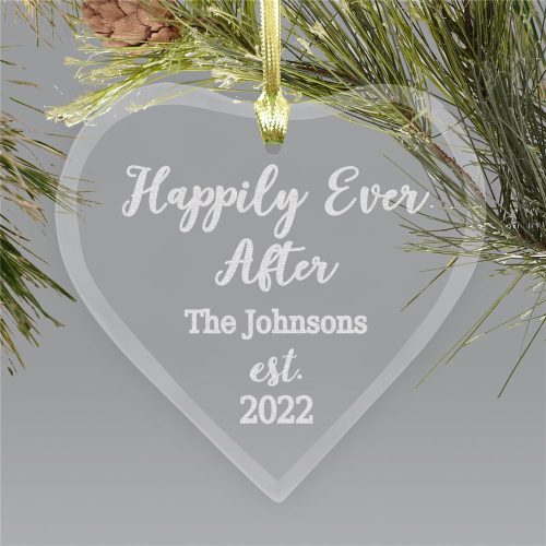 Personalized Happily Ever After Heart Ornament