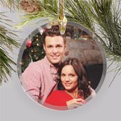 PHOTO UPLOAD Round Glass Ornament