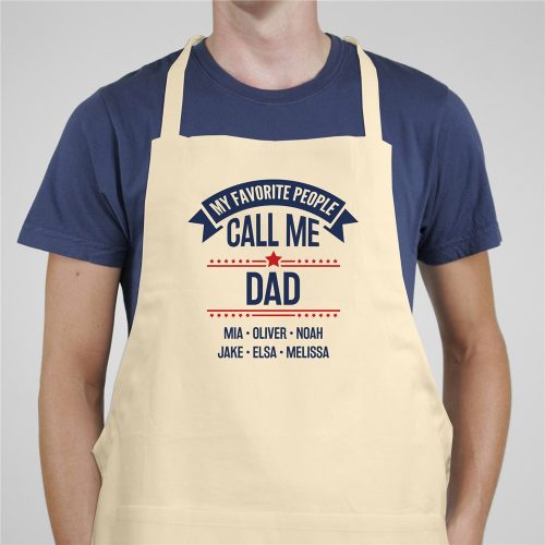 Personalized My Favorite People Call Me Banner Natural Apron