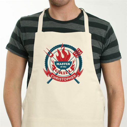 Personalized Master of the Grill Natural Apron