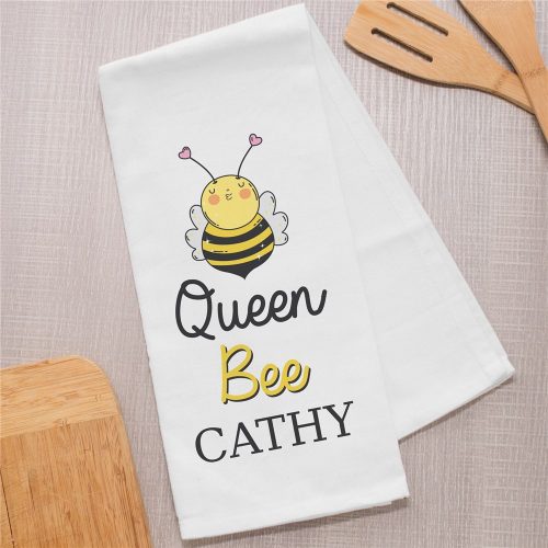 Personalized Queen Bee Dish Towel