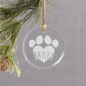 Engraved Pet Round Glass Ornament