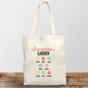 Personalized Grandma's Garden Natural Canvas Tote Bag