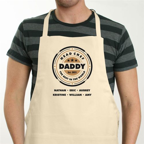 Personalized Head Chef Natural Apron