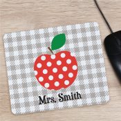 Personalized Apple Plaid Mouse Pad