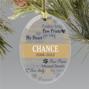 Personalized Static Memorial Word Art Glass Ornament