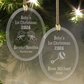 Baby's First Christmas Ornament | Glass Oval Ornament