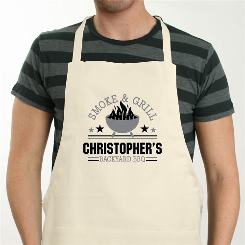 Personalized Smoke & Grill Natural Apron