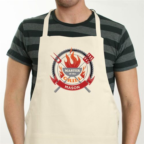 Personalized Master of the Grill Natural Apron