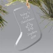 Baby's 1st Christmas Ornament - Glass Stocking
