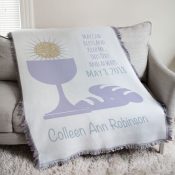 FIrst Communion Eucharist Tapestry Throw