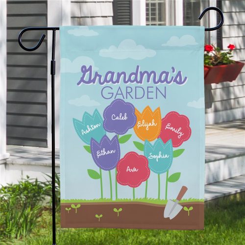 Personalized Grandma's Garden Garden Flag