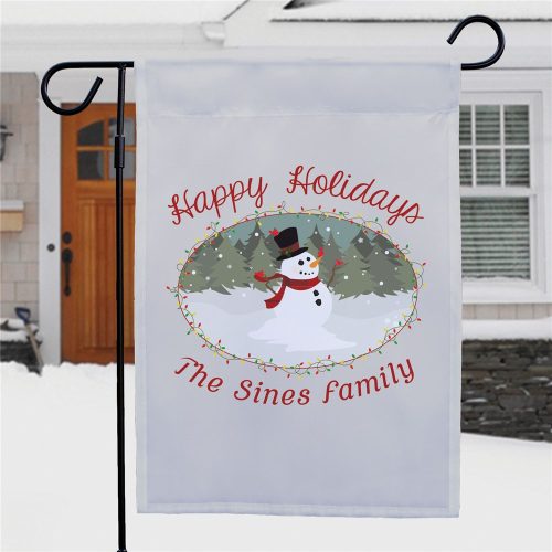Personalized Snowman Garden Flag