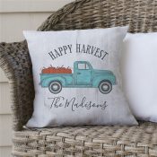Personalized Happy Harvest Throw Pillow
