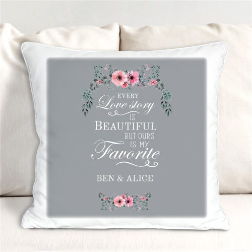Personalized Love Story Throw Pillow