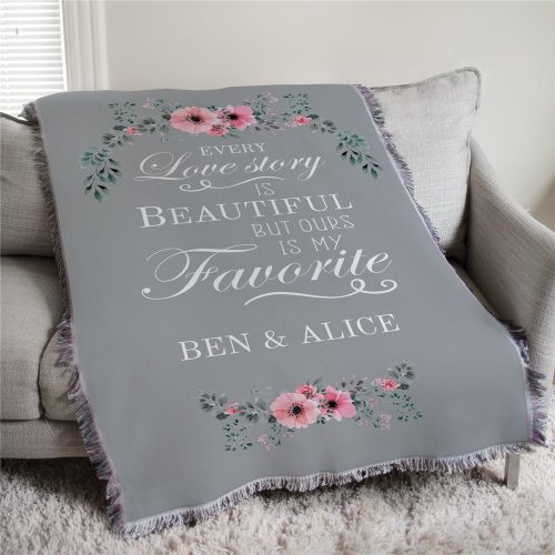 Personalized Love Story Afghan Throw