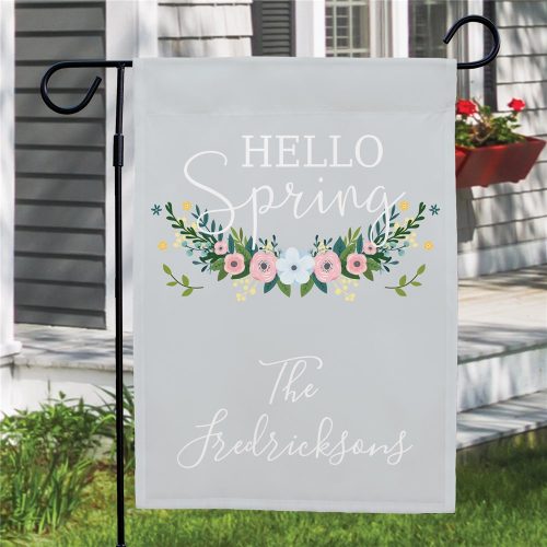 Personalized Hello Spring Garden Flag