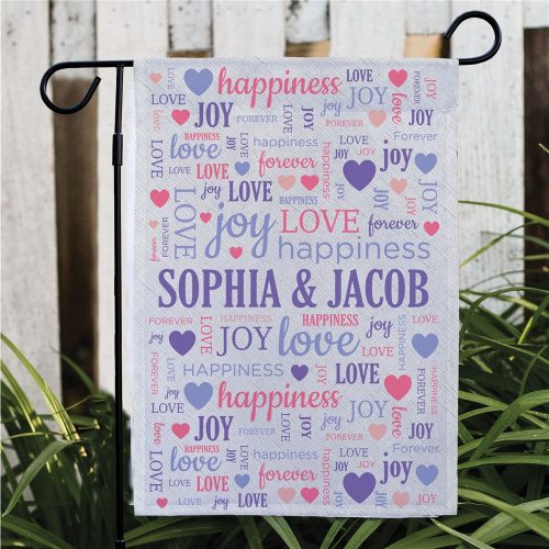 Personalized Love Words Garden Flag