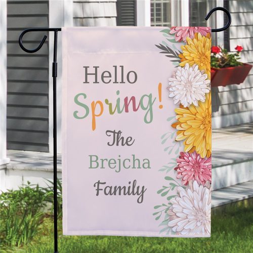 Personalized Hello Spring! Garden Flag