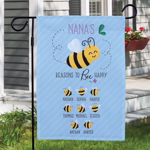 Personalized Reasons To Bee Happy Garden Flag