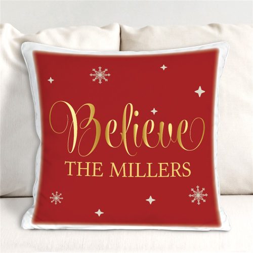 Personalized Believe Throw Pillow
