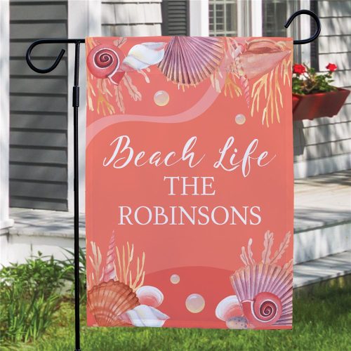 Personalized Beach Life Garden Flag