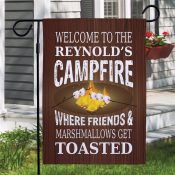Personalized Family Campfire Garden Flag