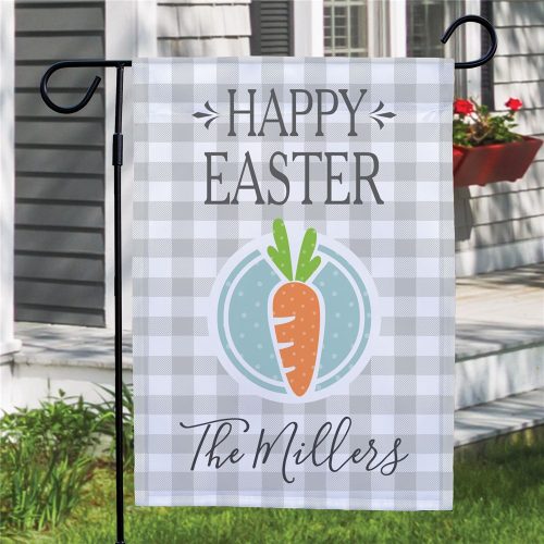 Personalized Happy Easter Carrot Garden Flag