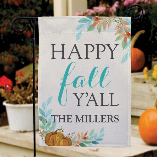 Personalized Happy Fall Y'all Garden Flag