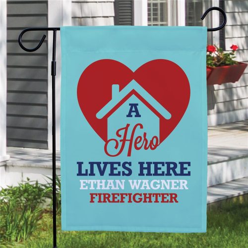 A Hero Lives Here Garden Flag
