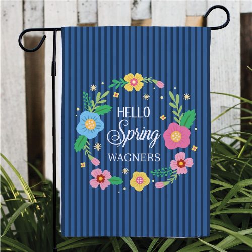 Personalized Hello Spring Garden Flag