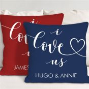 Personalized I Love Us Heart Throw Pillow