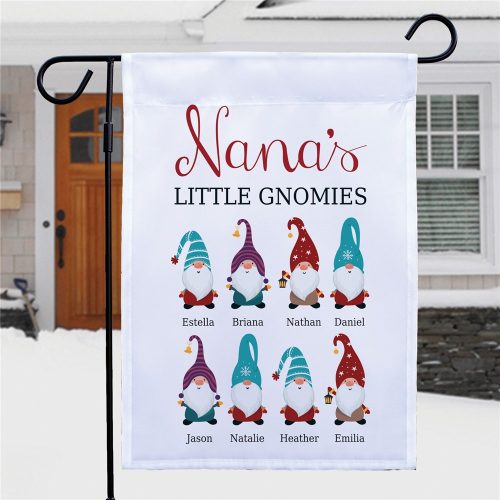 Personalized Little Gnomies Garden Flag