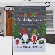 Personalized Gnome for the Holidays Garden Flag