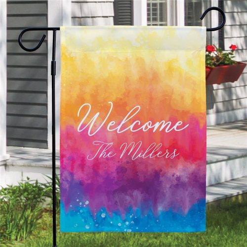 Personalized Tie Dye Colors Garden Flag