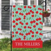 Personalized Cherries Garden Flag
