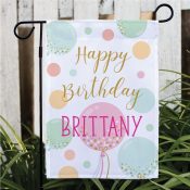 Personalized Happy Birthday Balloons Garden Flag