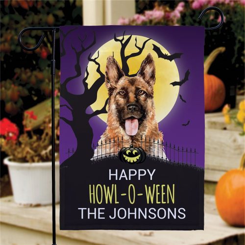 Personalized Halloween Dog Breed Garden Flag