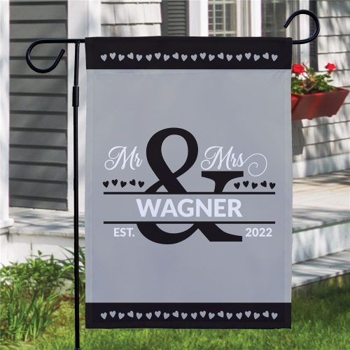 Personalized Mr and Mrs Ampersand Garden Flag