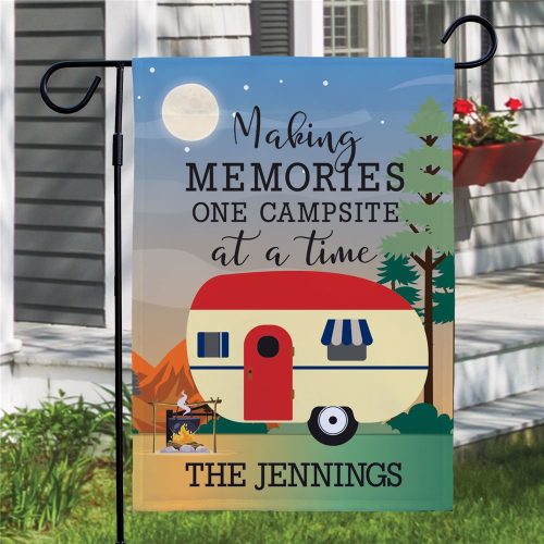 Personalized Making Memories one Campsite at a time Garden Flag