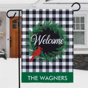 Personalized Welcome Cardinal Garden Flag