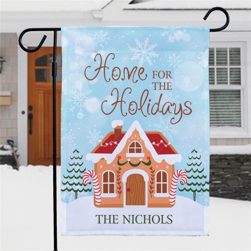 Personalized Home for the Holidays Garden Flag