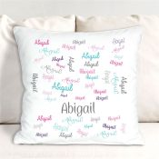 Personalized Colorful Script Names Throw Pillow