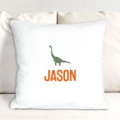 Personalized Detailed Dino with Name Throw Pillow
