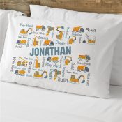 Personalized Construction Truck Pillowcase