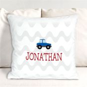 Personalized Cars with Wave Throw Pillow