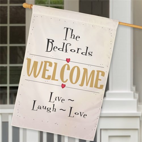 Personalized Live Laugh Love House Flag